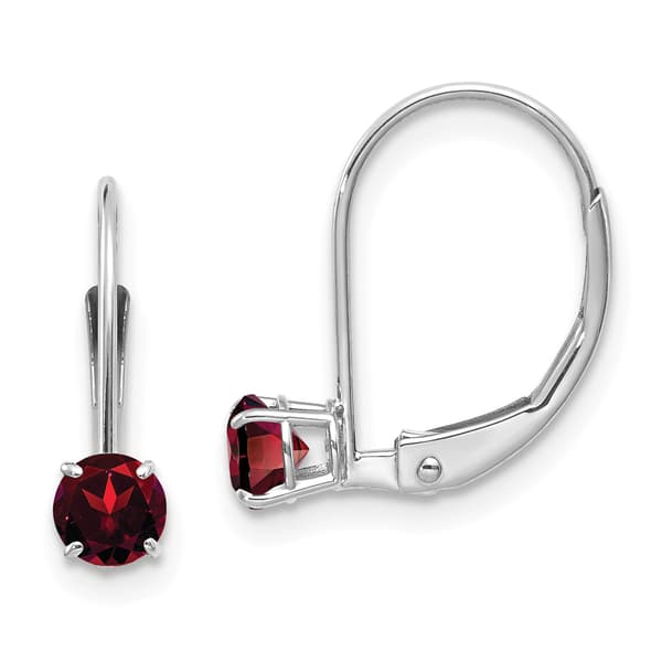 Gemstone Classics(tm) 14kt. White Gold Garnet Drop Earrings - image 