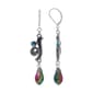 1928 Silver-tone Aurora Borealis Glass Teardrop Earrings - image 1