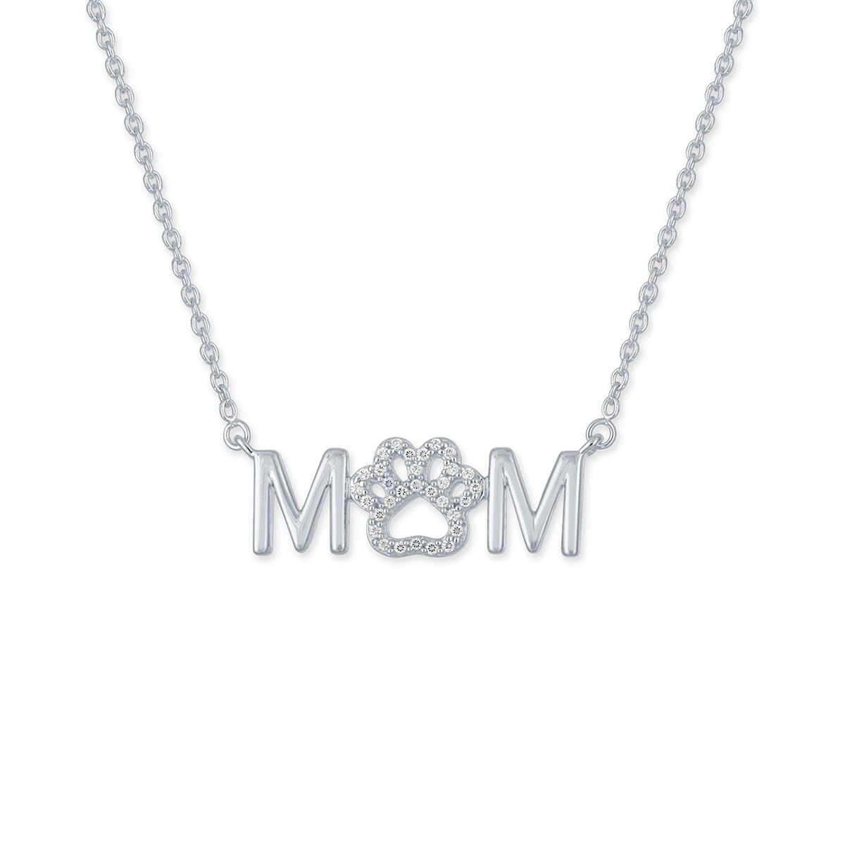 Diamond Classics™ 1/10ctw. Diamond Silver Pet Mom Necklace