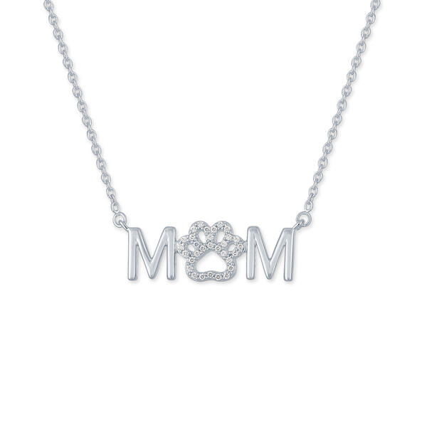 Diamond Classics&#40;tm&#41; 1/10ctw. Diamond Silver Pet Mom Necklace - image 
