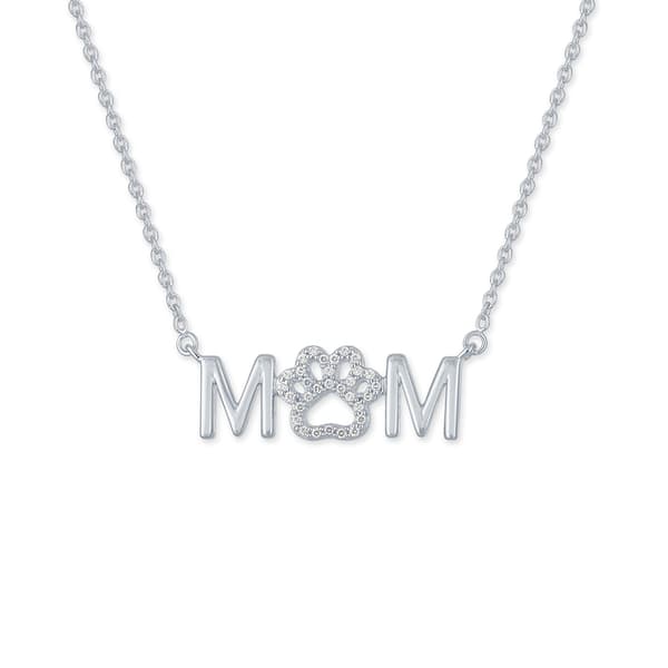 Diamond Classics(tm) 1/10ctw. Diamond Silver Pet Mom Necklace - image 