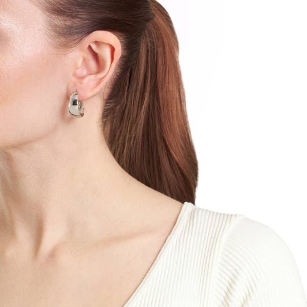 Athra Silver Plated 15mm Oval Hoop Earrings