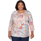 Plus Size Alfred Dunner Classics 3/4 Sleeve Paisley Floral Blouse - image 1