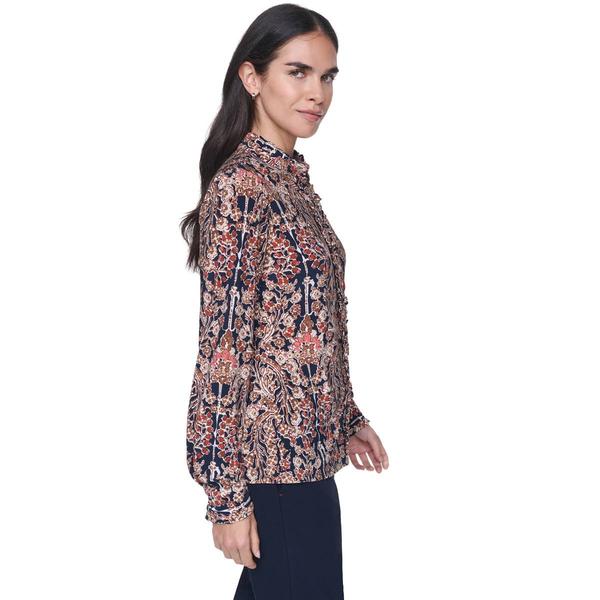 Womens Tommy Hilfiger Long Sleeve Button Front Floral Blouse