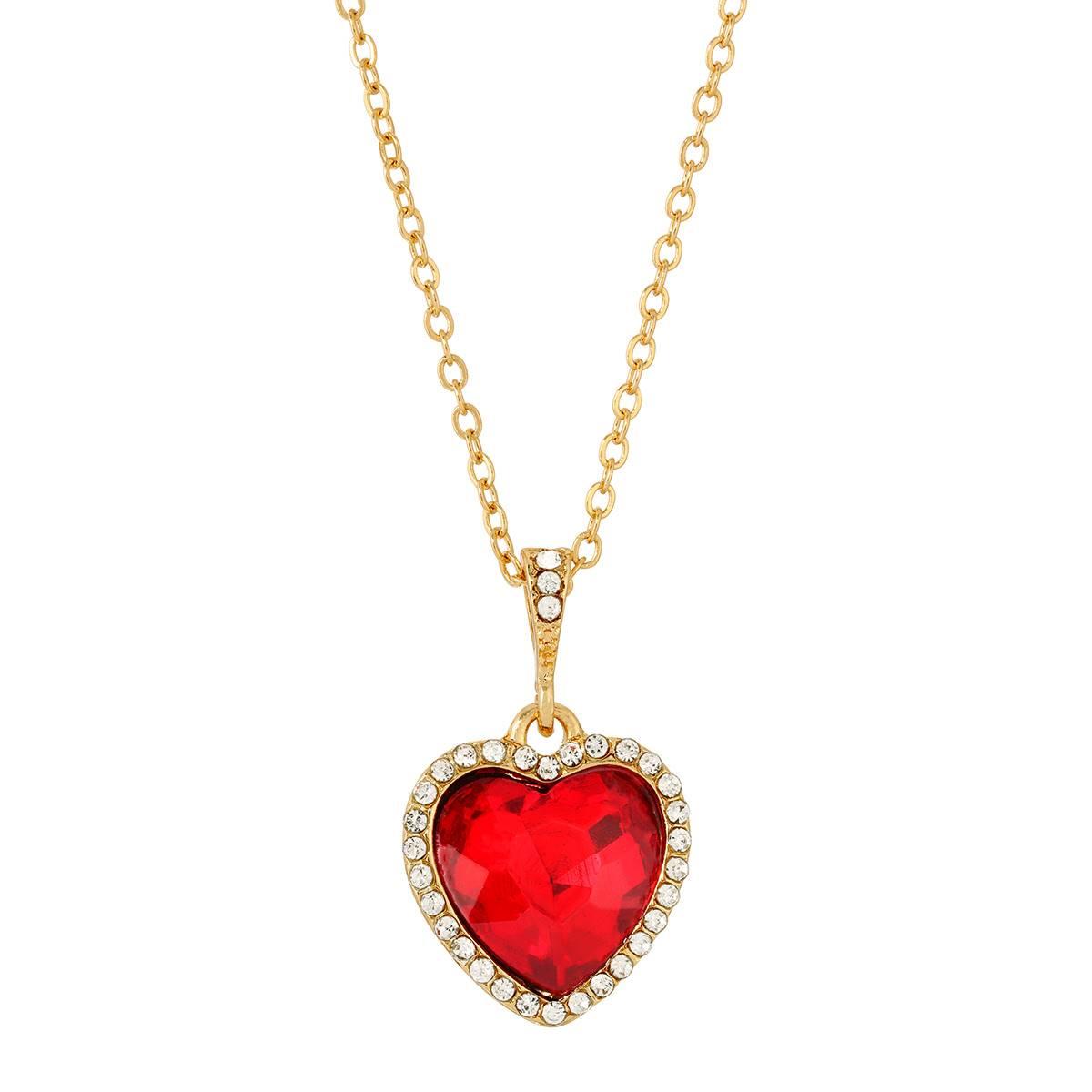 1928 Romantic Red Heart Pendant Necklace,Specials : American Fashion Style Bags On Sale