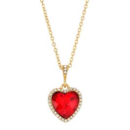 1928 Romantic Red Heart Pendant Necklace
