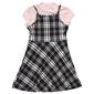 Girls &#40;7-16&#41; Sweet Butterfly 2pc. Plaid Skater Dress & Pink Tee - image 3