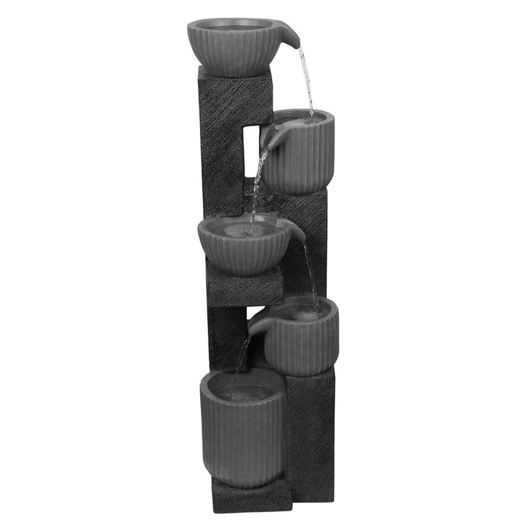 Alpine 5-Tiered Pot Fountain with LED Lights