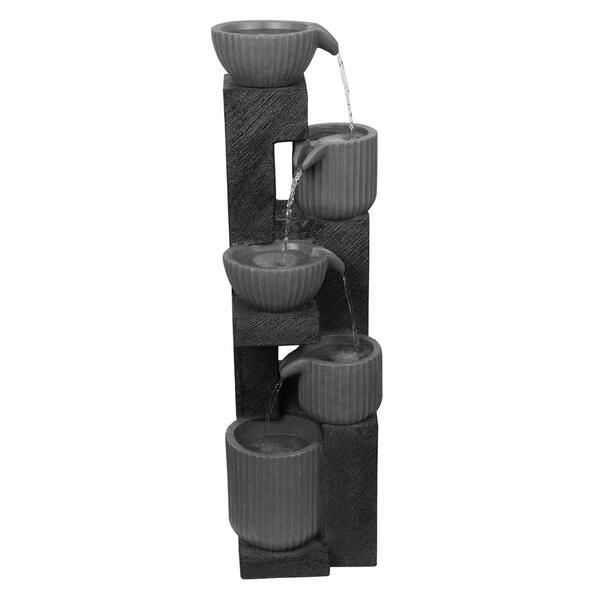 Alpine 5-Tiered Pot Fountain with LED Lights - image 