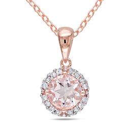 Gemstone Classics(tm) Halo Diamond Pendant Necklace