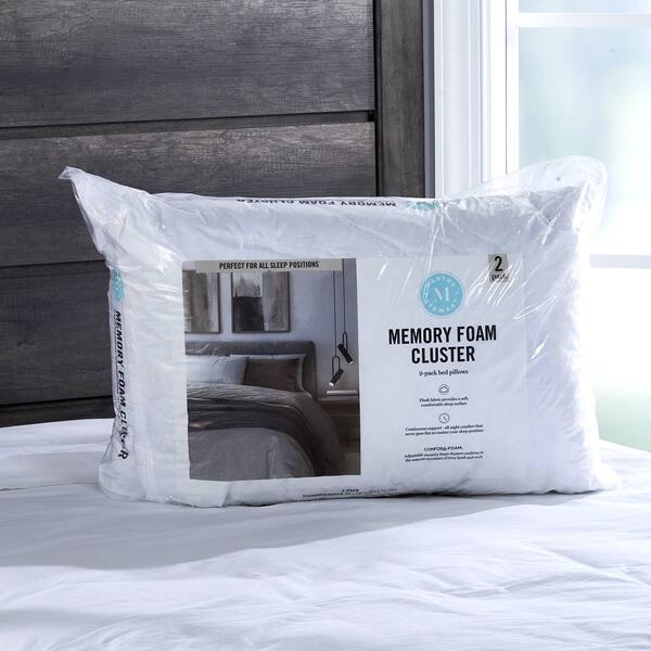 Martha Stewart 2pk. Memory Foam Cluster Bed Pillows - image 