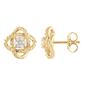 Diamond Classics&#40;tm&#41; Gold Plated Diamond Flower Swirl Earrings - image 1