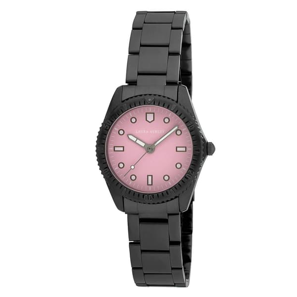 Womens Laura Ashley&#40;R&#41; Pink Dial Diver Bracelet Watch - LA2070GN - image 