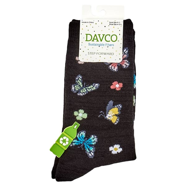 Womens Davco(R) Butterfly Crew Socks - image 