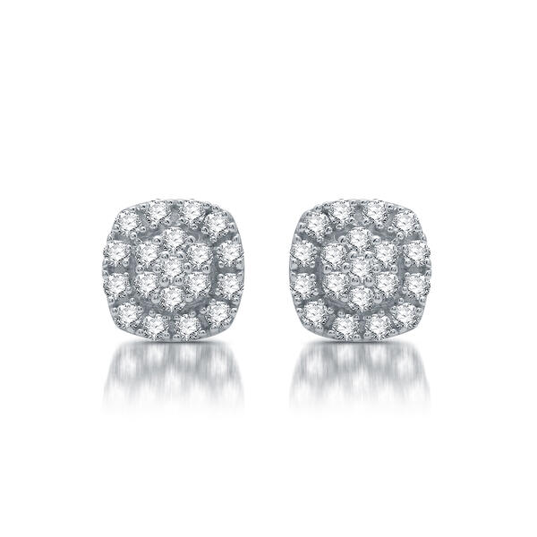 Nova Star&#40;R&#41; Sterling Silver 1/4ctw Lab Grown Cushion Stud Earrings - image 