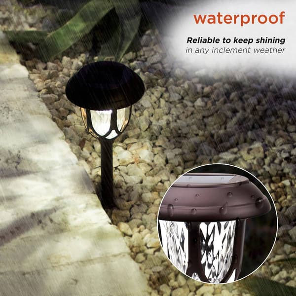 Alpine Solar Brown Pathway LED Lights - Set of 2