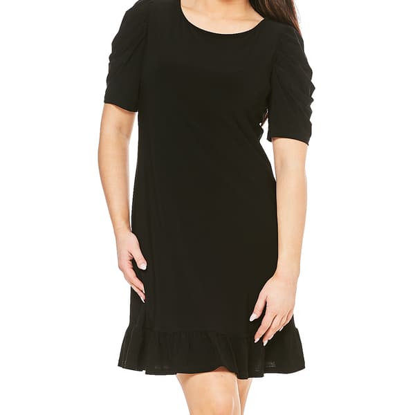 Petite MSK Short Puff Sleeve Flounce Hem Shift Dress