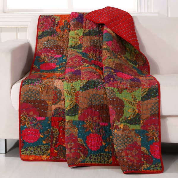 Greenland Home Fashions(tm) Jewel Kantha-Style Quilted Throw