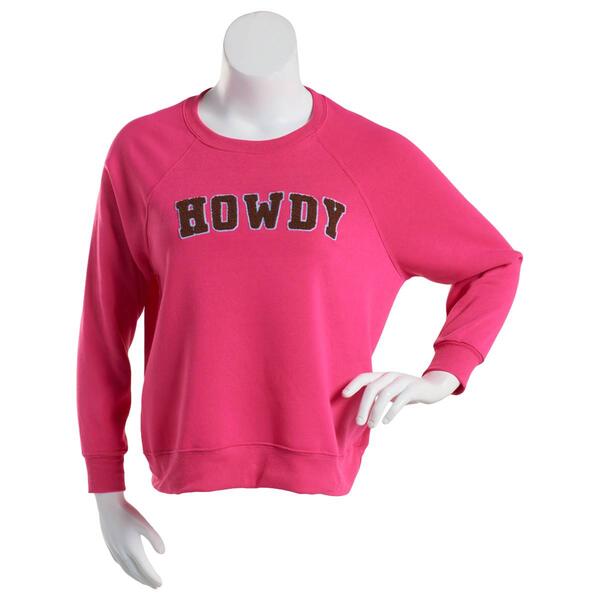 Juniors No Comment Chenille Howdy Patch Crew Neck Sweatshirt - image 