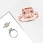 Rose Gold White Sapphire & Morganite Cocktail Ring w/ Diamonds - image 6