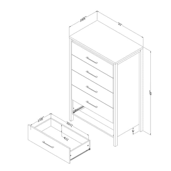 South Shore Gravity 5-Drawer Chest