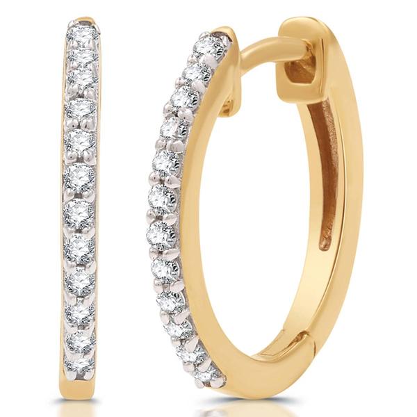 Nova Star® Lab Grown Diamond Gold Plated Stud & Hoop Earring Set