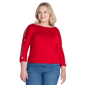 Plus Size 24/7 Comfort Apparel Cold Shoulder Top with Grommets - image 1