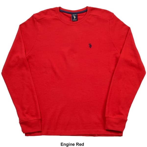 Mens U.S. Polo Assn.® Solid Crew Neck Waffle Knit Thermal