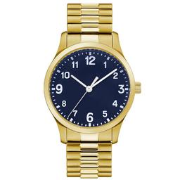 Mens Gold-Tone Matte Navy Blue Dial Watch - 50600G-07-J27