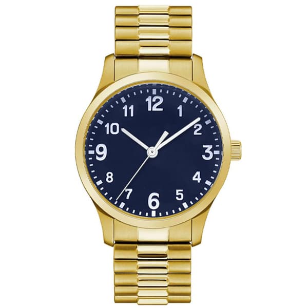 Mens Gold-Tone Matte Navy Blue Dial Watch - 50600G-07-J27 - image 