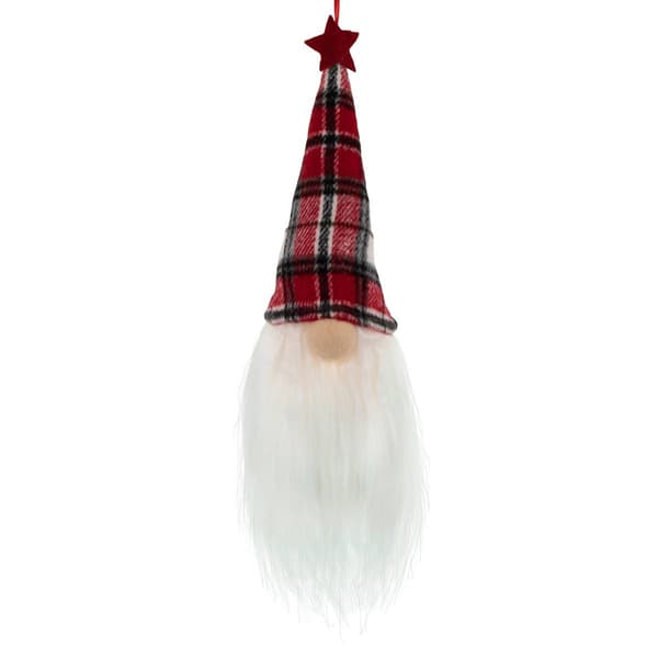 Northlight Seasonal 9in. LED Red Plaid Gnome Christmas Ornament