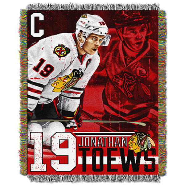 NHL Chicago Blackhawks Johnathan Toews Tapestry Throw - image 