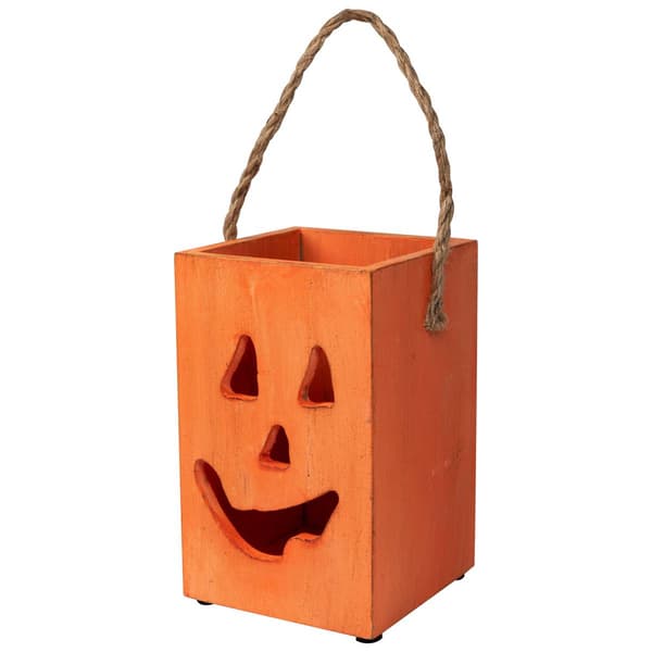 Northlight Seasonal 8in. Large Wood Jack O Lantern Candle Lantern