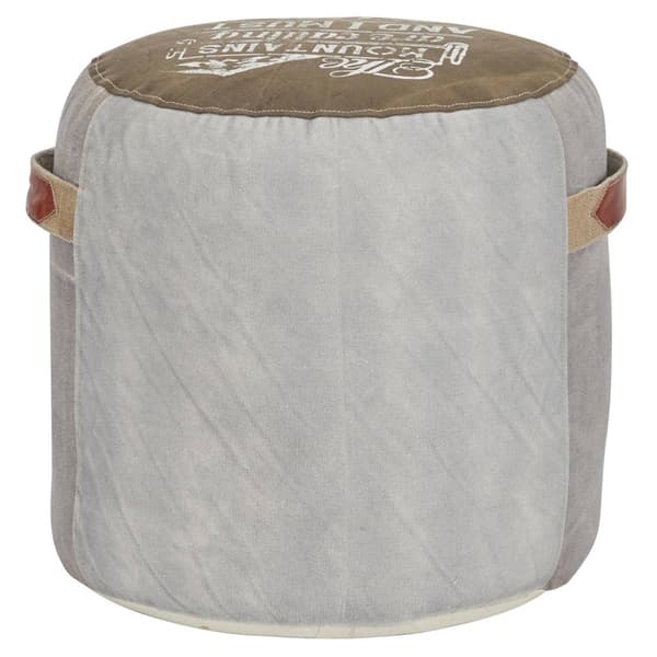 9th & Pike&#174; Rustic Brown Canvas Round Pouf Ottoman