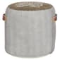 9th & Pike&#174; Rustic Brown Canvas Round Pouf Ottoman - image 8