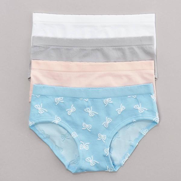 Girls (7-16) Rene Rofe(R) 4pk. Seamless Jacquard Underwear - Blue
