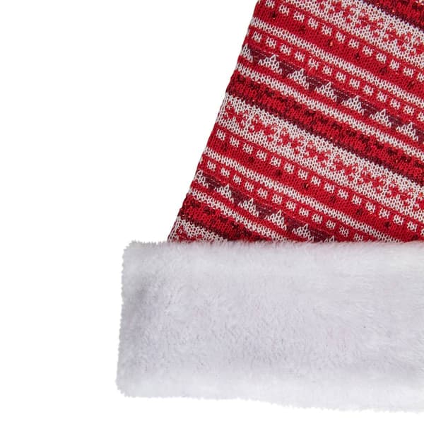 Northlight 17in. Red & White Nordic Striped Santa Hat