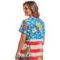 Womens OneWorld Short Sleeve Floral Flag Sublimation Tee - image 2