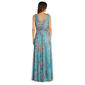 Womens R&M Richards Floral Sleeveless V-Neck Crinkle A-Line Gown - image 2