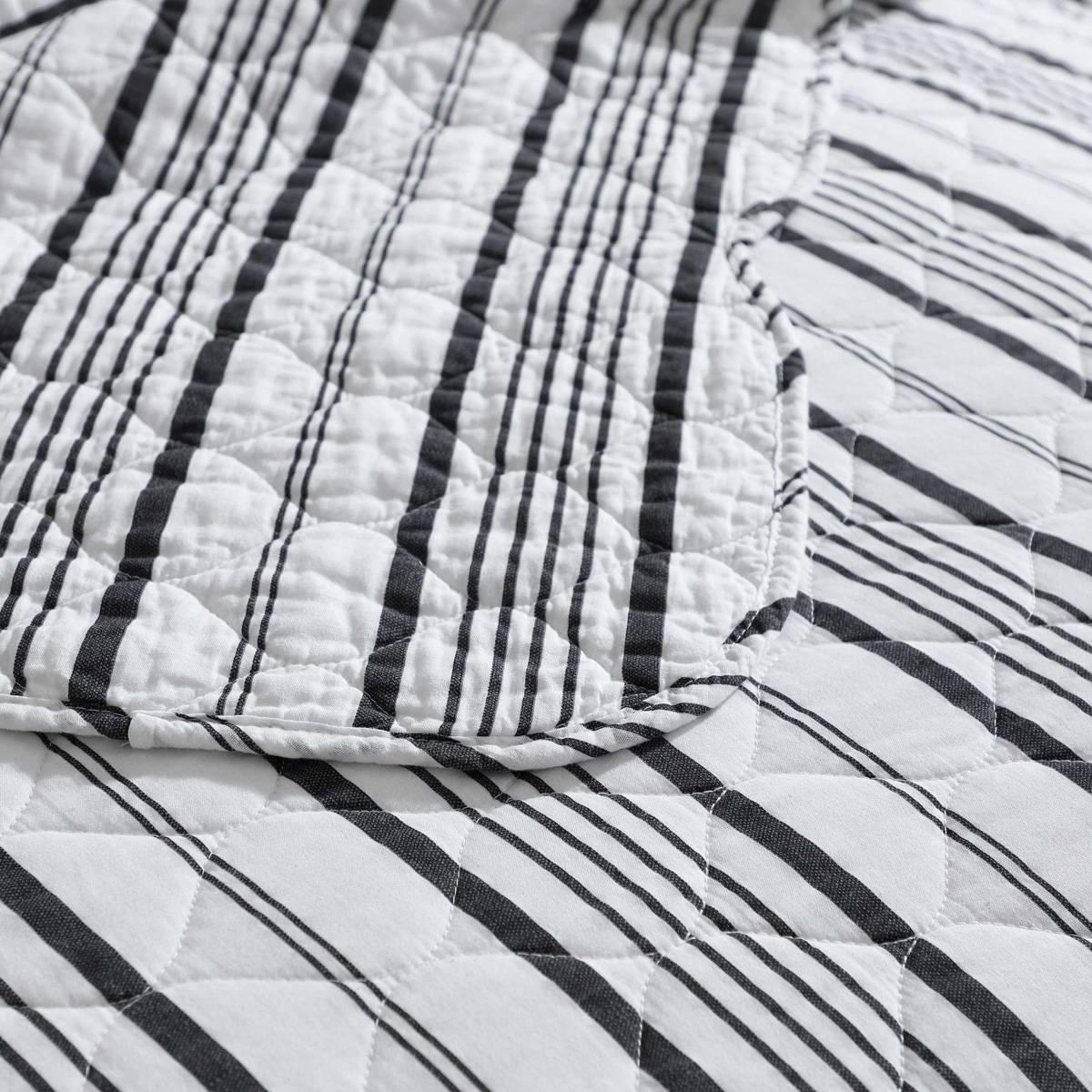 Laura Ashley Stripe Perfection Cotton Reversible Quilt Set