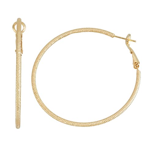 Fine Faux Gold Plated Ridged Hoop Earrings