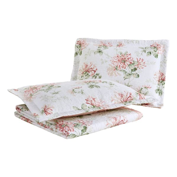 Laura Ashley® Honeysuckle 136 Thread Count Reversible Quilt Set