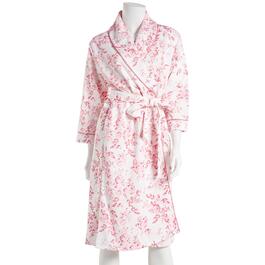 Womens Body Touch Long Sleeve 42 Floral Quilted Wrap Robe