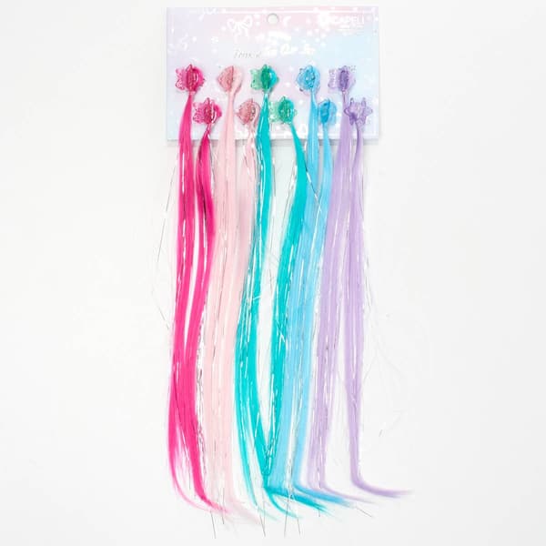 Girls Capelli(R) New York 10pc. Glitter Hair Clips w/ Faux Hair - image 