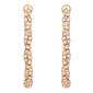 Jessica Simpson Imitation Yellow Gold Rhinestone Hoop Earrings - image 2