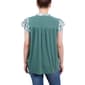 Petite NY Collection Flutter Cap Sleeve Tropical Leaf Blouse - image 2