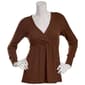 Juniors No Comment Ribbed Surplice Babydoll Top w/ Tie Back -Dots - image 1