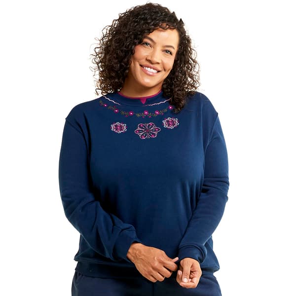 Plus Size Hasting & Smith Embroidered Kaleidoscope Sweatshirt