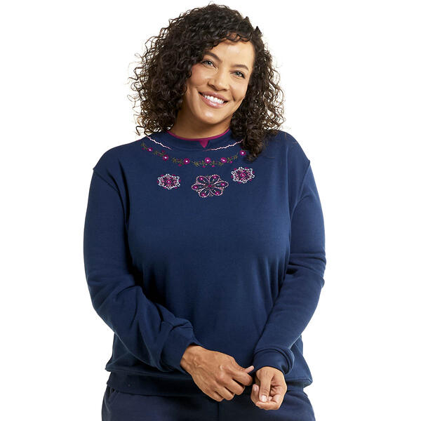 Plus Size Hasting & Smith Embroidered Kaleidoscope Sweatshirt - image 