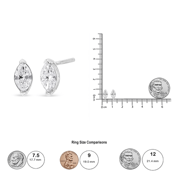 Haus of Brilliance Marquise Lab Grown Diamond Stud Earrings